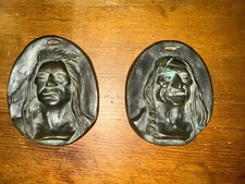 CHARLES M. RUSSELL Bronze Medallions Young Man & Old Man set (American West Art)