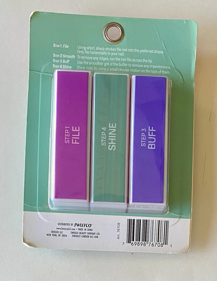 Paquete de 3 bloques tampón de uñas Precision Beauty Mani Time 4 texturas Foto 3 de 4