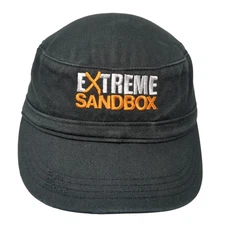 Extreme Sandbox Strapback Cadet Army Cap Hat Black One Size District