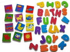 Bath Time Alphabet Learn and Spell Foam Play Pieces with Storage Bag