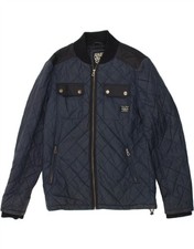 JACK & JONES Mens Core Quilted Jacket UK 38 Medium Navy Blue Nylon CG14