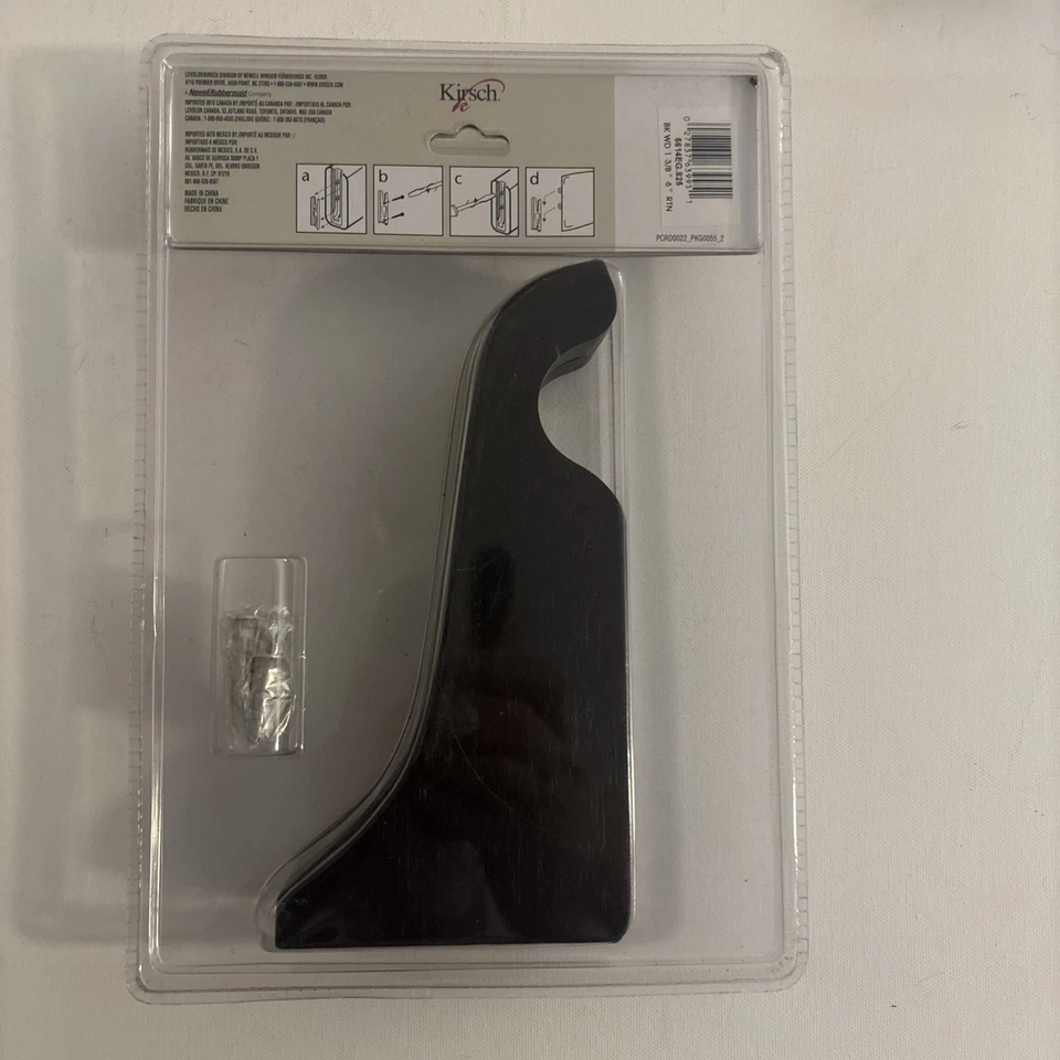 Juego de 2 Soportes Kirsch 6" Madera Negra - Se Adapta a Poste de 1 3/8" de Diámetro - ¡Nuevo en Caja! Foto 2 de 4