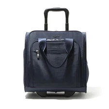 Baggallini 2-Wheel Underseater Carry-on Travel Luggage Bag Navy Blue NWT