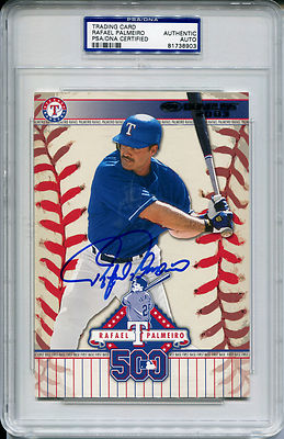 2003 Donruss RAFAEL PALMEIRO Signed Rare Jumbo 500 HR Card Slabbed 