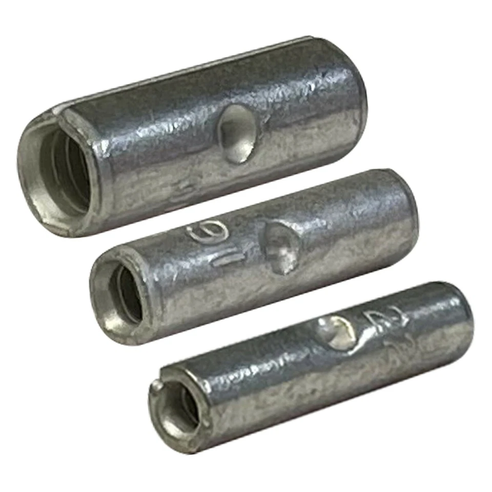 SHERCO-AUTO 150 Pcs Non-Insulated Crimp Butt Connector Uninsulated Wire Splice Terminal Kit