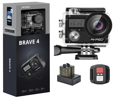 AKASO Brave 4 4K 30fps 20MP WiFi Action Camera Ultra HD EIS 131ft Waterproof