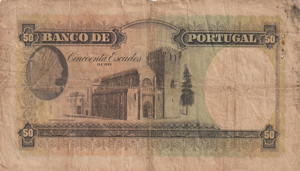 Portugal 1949 50 Escudos Circulated Banknote Pick 154 - Image 2 of 2
