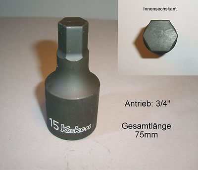 Koken Stecknuss 3/4'' Innensechskant M15
