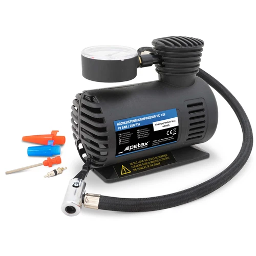 12V Luftkompressor Auto Fahrrad Motorrad Leistungsstarke 250PSI / 18 Bar - PETEX