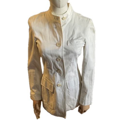 Dries Van Noten, Giacca militare DRIES VAN NOTEN archivio vintage cotone avorio immacolata taglia 38