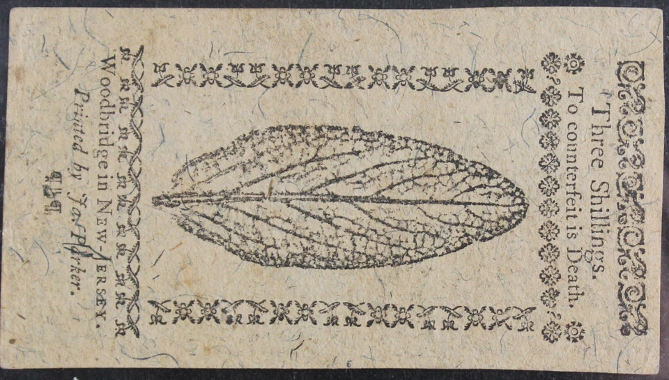 1763 CU63 New Jersey Colonial Note 3 Shillings, PMG, SN 2928 - Image 2 of 4