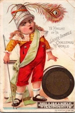 Victorian Trade Card Willimantic Sewing Machine Thread Boy Lancaster, PA