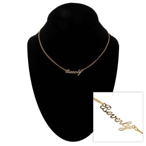 Vintage Gold Script Personalized Name Charm Necklace 16" - Choice Ladies Names - Picture 20 of 179