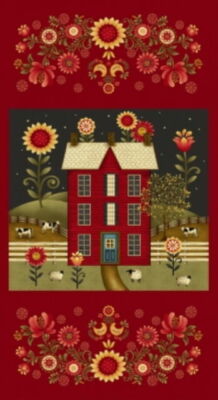 Country House Sunflower Count Your Blessings Cotton Fabric HG&Co 24''X44'' Panel