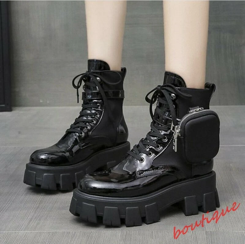 Patent lace boots sale