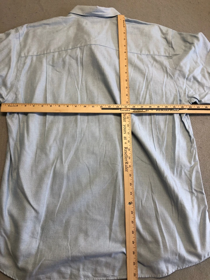 Camisa Cutter & Buck Para Hombre Extra Grande Azul Estampado Cuello SS Abotonada Foto 4 de 4