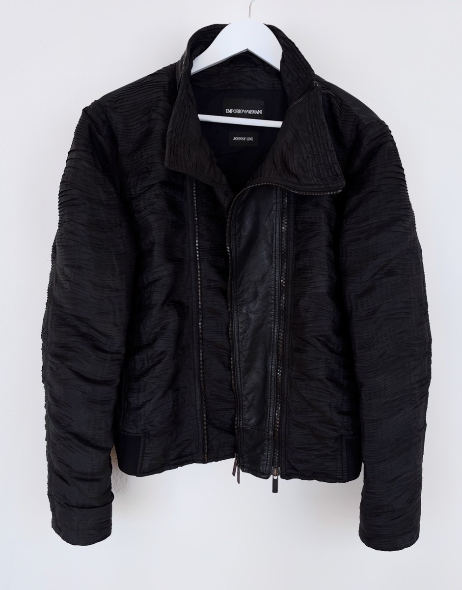 SS 2011 EMPORIO ARMANI JOHNNY LINE Plisse Leather 2 Zip SS 2011 EMPORIO ARMANI JOHNNY LINE Plisse Leather 2 Zip