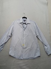 Banana Republic Mens Button-Up Size L Blue White Striped Business Shirt