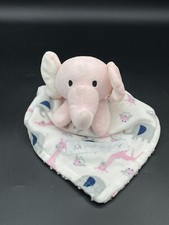 Petite L'amour Pink Elephant Security Blanket/Lovey Giraffe Owl