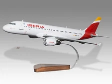 Airbus A320-200 Iberia Desk Wood Airplane Model Small Scale 1/130