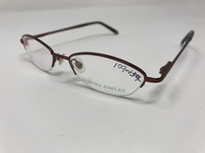 Laura Ashley Gina Eyeglass Nutmeg 51-18-140 Burgundy Half Rimless ET86