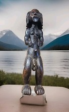 Antiguo Colmillo Estatua Gabón Relicario Bieri Arte Tribal Africano 22"