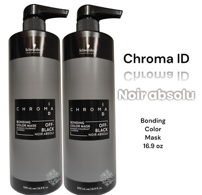 2 X Schwarzkopf Chroma ID Bonding Color Mask 16.9 oz Off Black NOIR ABSOLU LOT2