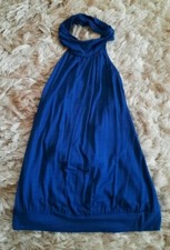 twenty one by Forever 21 Blue Top Open Back Halter Tie Size M Made in USA