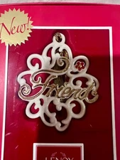 Lenox Vintage Friend Gifts from the Heart Flower Swirl Porcelain Ornament 3.5"