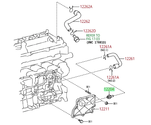 LEXUS OEM FACTORY PCV VÁLVULA 2011-2017 CT200H (12204-37010) Foto 2 de 2