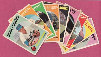 1959 Topps Baseball Cards #1-199, Poor to Good to VG to EX+