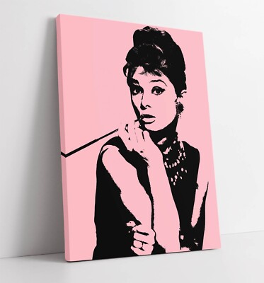 アート・デザイン・音楽 the Audrey Hepburn AUDREY HEPBURN POP ART PASTEL PINK -DEEP FRAMED CANVAS WALL ART