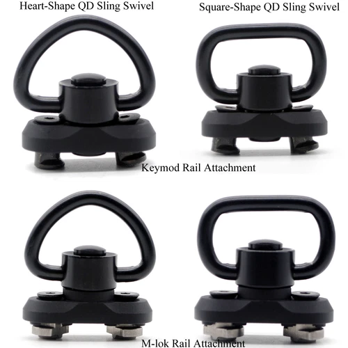 Black Unique QD Sling Swivel Mlock / Keymod Rail Handschutz Befestigung Adapter - Bild 1 von 13