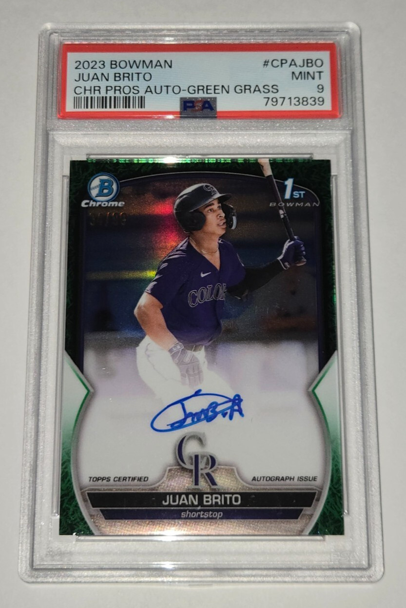 2023 Bowman Chrome 1st Auto - Green Grass Juan Brito CPA-JBO /99