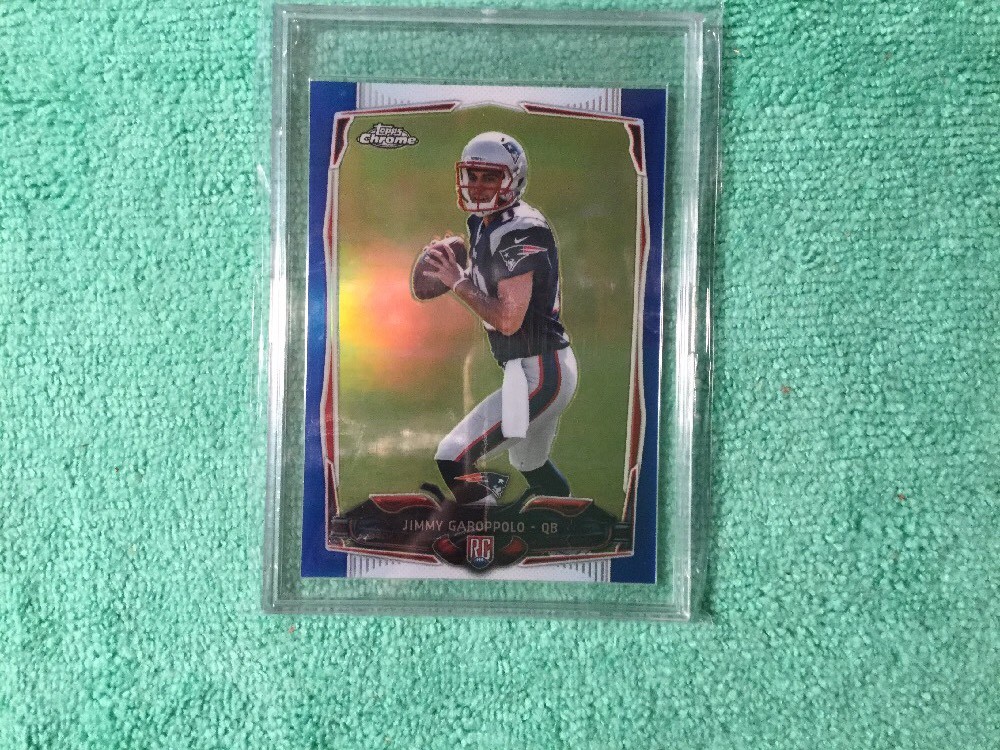 2014 TOPPS CHROME FOOTBALL. RC BLUE REFRACTOR JIMMY GAROPPOLO RC 100/199