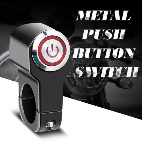 Motorcycle Momentary Switch Button 7/8" Handlebar Horn Power Start Ignition Red - Picture 3 of 9