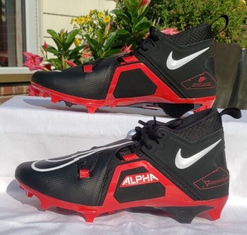 NIKE ALPHA MENACE PRO 3 MID FOOTBALL CLEATS WHITE BLACK RED NAVY BLUE CT6649 - Picture 9 of 56