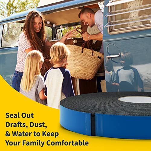 33Ftx3/16"x1-1/4" Foam Insulation Tape Weatherstrip Door Seals for Aircon - Picture 5 of 7