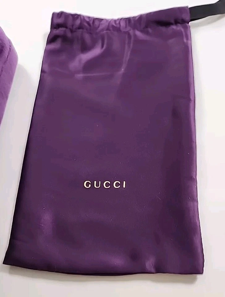 GUCCI Purple Velvet Eyeglasses Hard Case and Satin Bag PRE-OWNED - Image 4 of 4