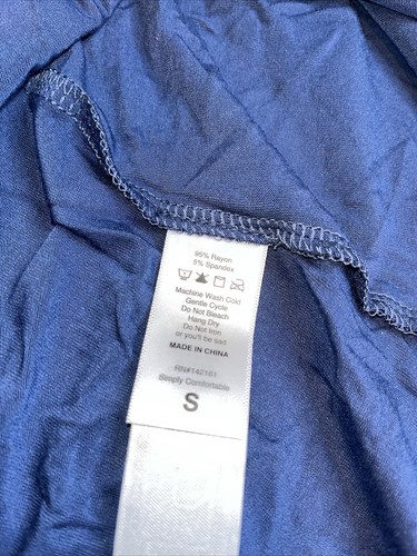 Abito lungo nuovo con etichette piccolo Lularoe macy blu massiccio - Foto 4 di 5
