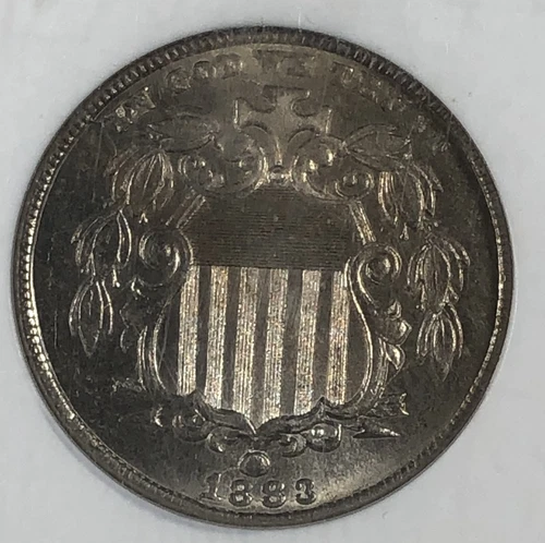 1883 Shield Nickel. .05. NGC MS65. Last Year Minted.