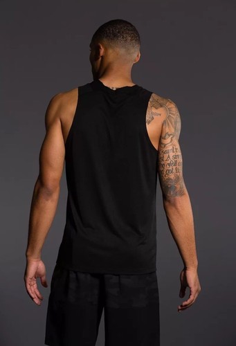 NWT Onzie Men's Yoga Crossfit Muscle Tank Top Sleeveless Shirt Black Mesh S/M - Picture 2 of 5