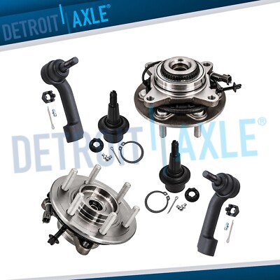 4WD Front Wheel Bearing Hubs Ball Joints Tie Rods for 2018 2019 2020 Ford F-150