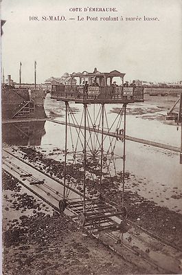 B3666+ postcard 35 SAINT MALO LE PONT ROULANT A LOW TIDE