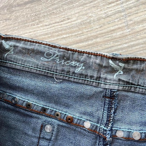 Vintage Y2K Low Rise Denim Mini Skirt with Studded Details Boho Western Festival - Picture 2 of 6