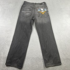 Jeans Vintage Ecko Unltd Uomo 36 Denim Baggy Fit Ricamato Teschio RARO Y2K