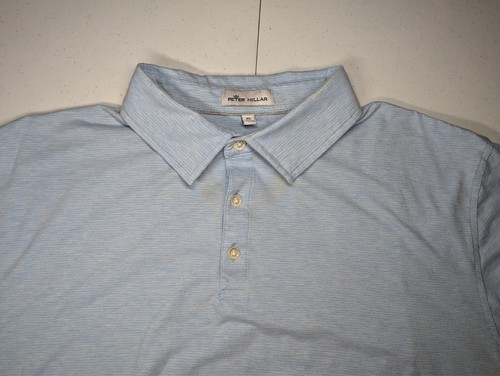 Peter Millar Herren Polo Größe XL blau weiß gestreift Kurzarm Golfshirt - Bild 4 von 16