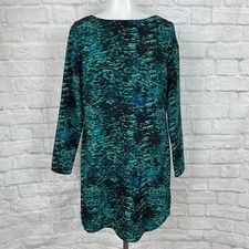 GAP Women's Small Shift Dress Blue Green Black Long Sleeve