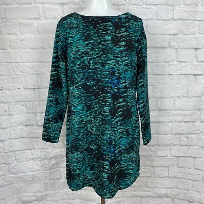 GAP Women's Small Shift Dress Blue Green Black Long Sleeve | eBay