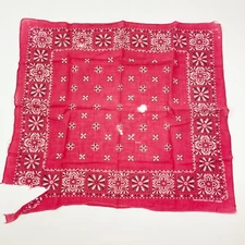 Vintage Tower 13960 Guaranteed Fast Color Red Thrashed Paisley Bandana 19" x 21"